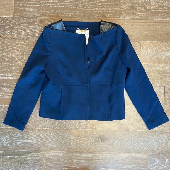 Milly Cropped Blazer with Lamb Leather10